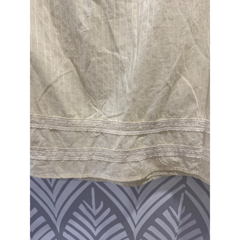 Princess Polly Alanah Pale Yellow Lace Trim Pinstripe Mini Dress Sleeveless US 8 - Picture 6 of 7
